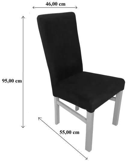 Sedia da pranzo ALISON nera/rovere