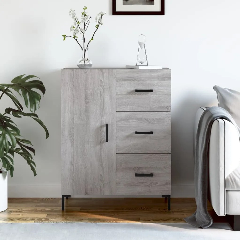 Credenza grigio sonoma 69,5x34x90 cm in legno multistrato