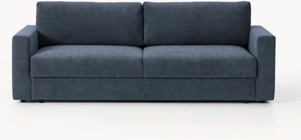 Divano letto 3 posti in velluto con contenitore Tasha