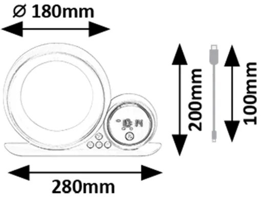 Rabalux 76109 - LED RGB Lampada da tavolo con altoparlante WAKEWAY LED/5W/230V