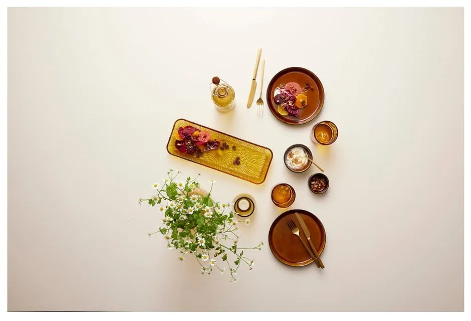 Piatto da portata in vetro arancione 14x38 cm Kusintha - Bitz