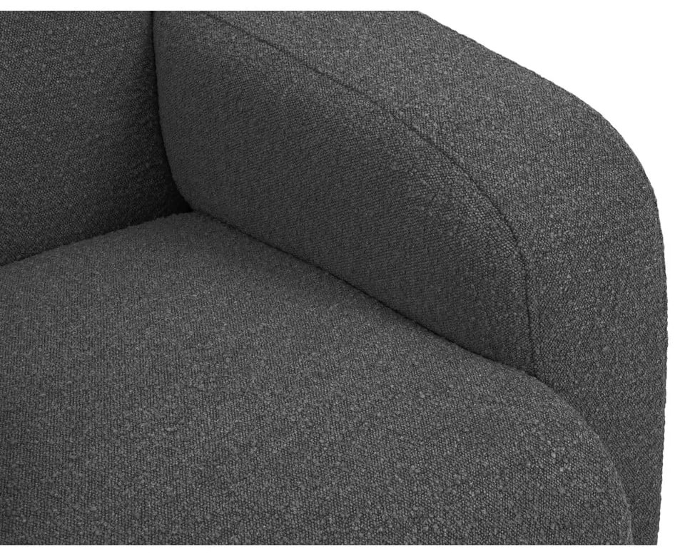 Divano angolare grigio scuro in tessuto bouclé (angolo variabile / a L) Molino - Micadoni Home