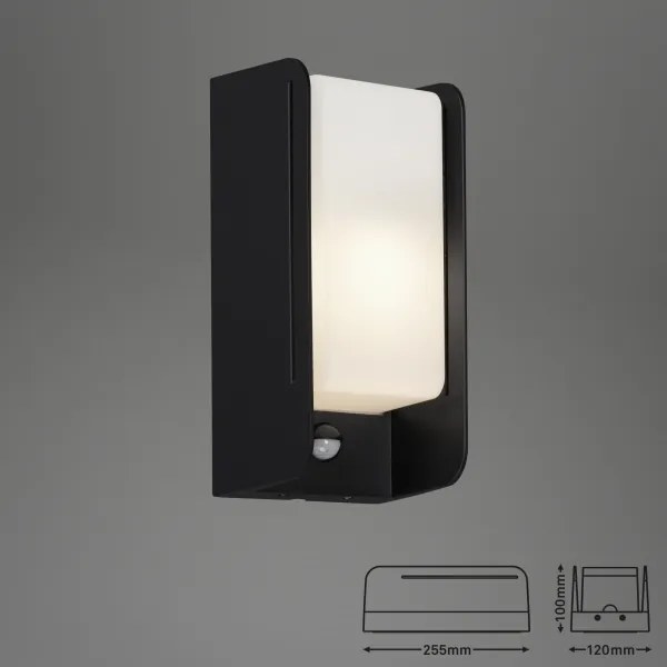 Briloner 3017-015 - Applique da esterno con sensore 1xE27/12W/230V IP44
