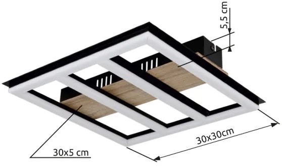 Globo 67291-18 - Plafoniera LED FROOMY LED/18W/230V 3000K 30x30 cm