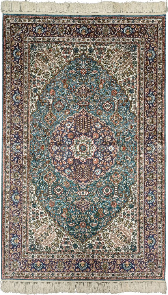Ghom Tappeto orientale 150 x 90 Blu (Cina) Annodato A Mano