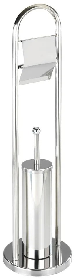 Scopino con porta carta igienica in argento Vasto - Wenko