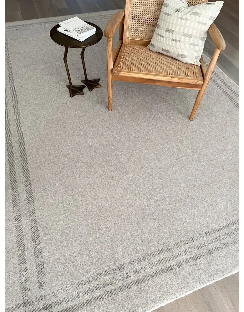 Tappeto in lana crema 160x240 cm Calisia M Grid Rim - Agnella