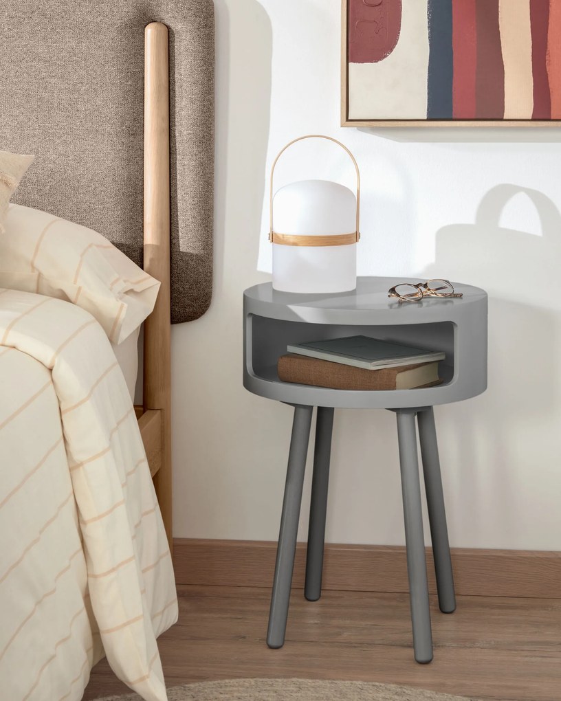 Kave Home - Tavolino Kurb B Ø 40 cm grigio