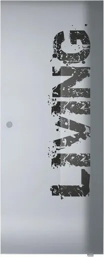 Anta per porta scorrevole esterno muro Living in vetro nero serigrafato, L 88 x H 215 cm spessore 8 mm, apertura reversibile