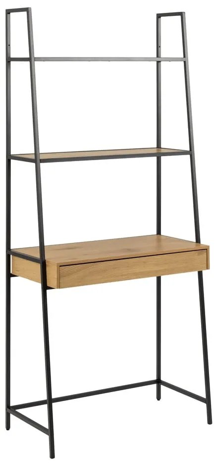 Libreria nera in rovere 77x175 cm Seaford - Actona