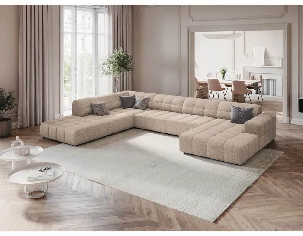 Divano angolare beige (angolo sinistro/"U") Chicago - Cosmopolitan Design
