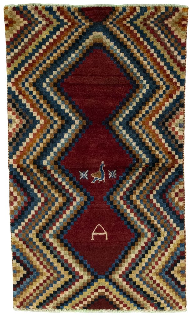 Gabbeh Tappeto 140x80 Rosso (Iran) Annodato A Mano