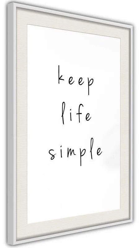 Poster  Simple Life  Cornice Quadri Cornice nera con pass-partout, Larghezza x Altezza Home decor 20x30