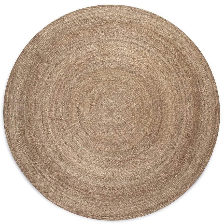 Tappeto rotondo di colore naturale in iuta reversibile ø 100 cm Braided Grey – Hanse Home