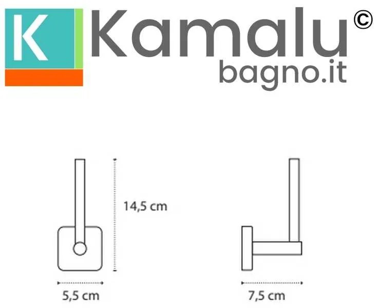 Kamalu - portarotolo verticale a muro in acciaio inox bianco opaco | clode-b