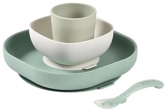 Beaba - Set per la pappa per bambini Verde Salvia, 4 pezzi