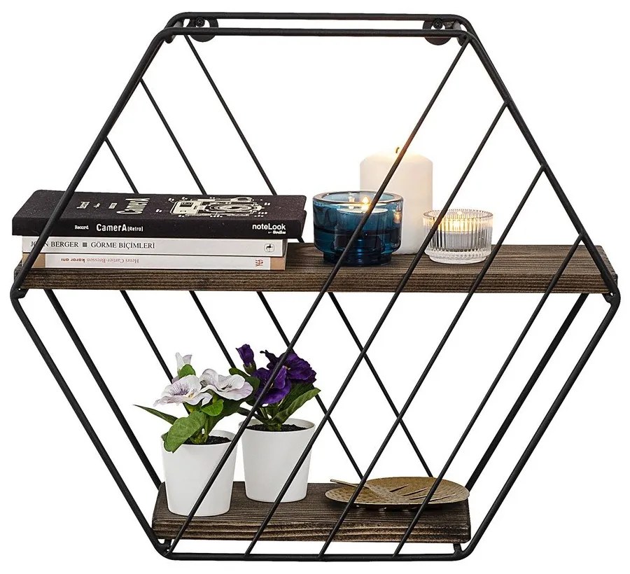 Scaffale a castello marrone in legno di abete rosso 44 cm Liliales - Kalune Design