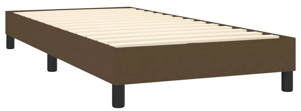 Letto a Molle Materasso e LED Marrone Scuro 80x200cm in Tessuto