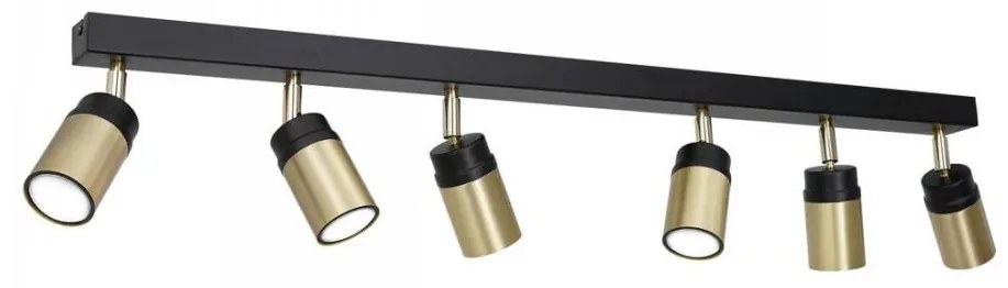 Faretto NEST 6xGU10/8W/230V nero/ottone