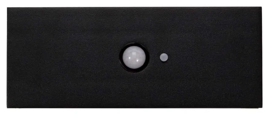 Applique LED Solare Nera Rettangolare con Sensore di Movimento Colore Bianco Naturale 4.000K