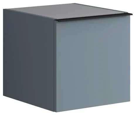 Struttura semi colonna da bagno Pixel 1 anta laccato opaco indaco L 40 x H 40 x P 45.5 cm