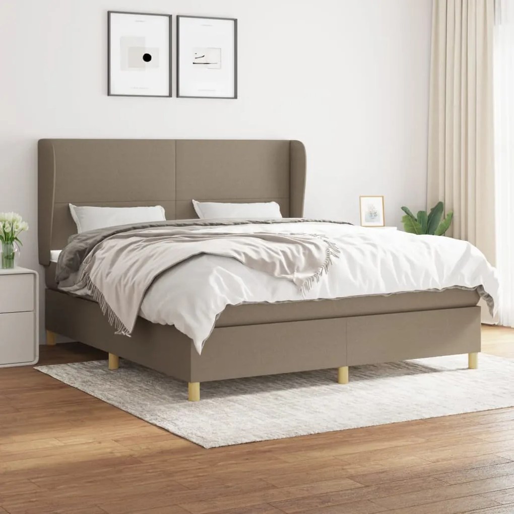 Giroletto A Molle Con Materasso Tortora 160x200 Cm İn Tessuto /