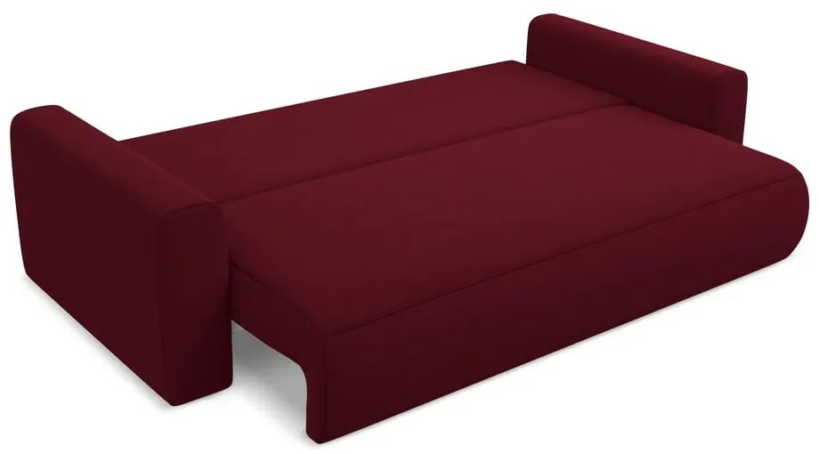 Divano burgundy allungabile/con contenitore con rivestimento in velluto 238 cm Kapua – Makamii