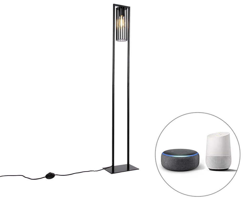 Lampada da terra moderna intelligente nera incl. Wifi ST64 - Balenco Wazo