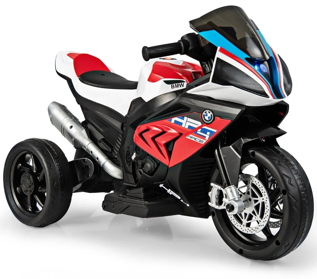 Costway Motocicletta elettrica per bambini con batteria 6V sedile confortevole, Triciclo giocattolo a 3 ruote