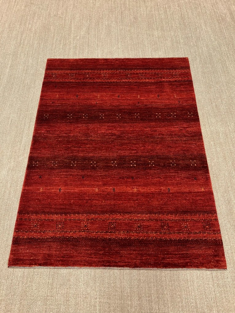 Loribaft Tappeto 150 x 200 Rosso (Iran) Annodato A Mano