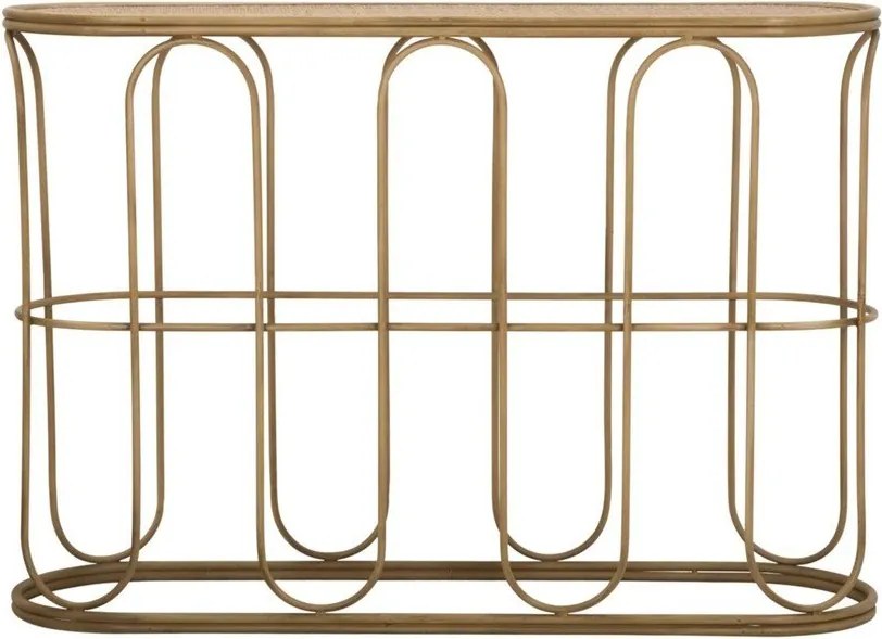 Tavolo consolle di colore naturale in rattan 32x110 cm Samui – Mauro Ferretti