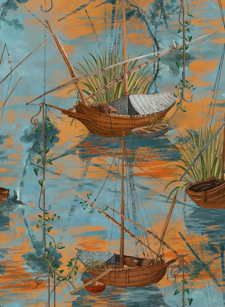 Mindthegap Carta da parati Moored Boats - WP20724