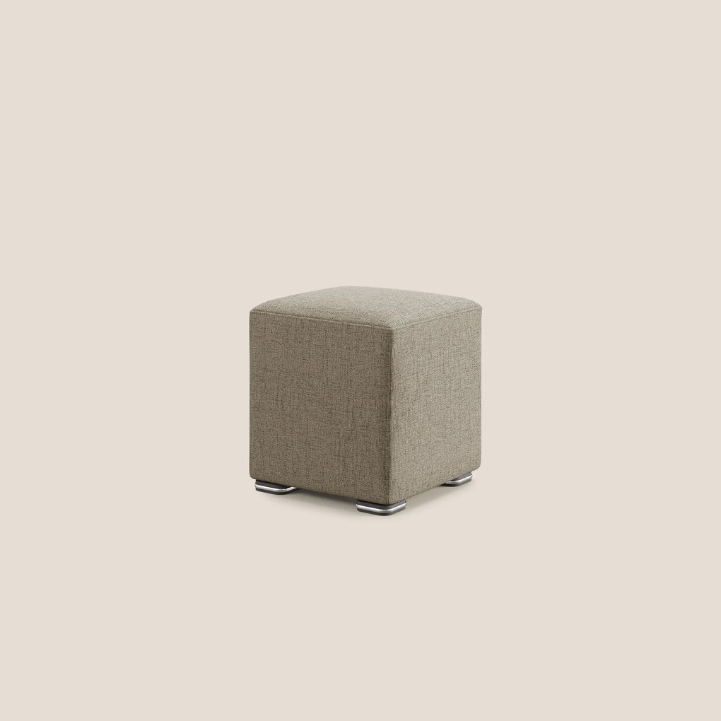 Cube pouf in tessuto morbido impermeabile T03 marrone