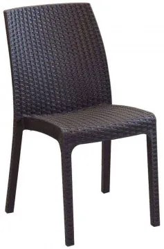 Sedia Virginia - Seduta in Wicker con Struttura in Plastica Stampata, Marrone