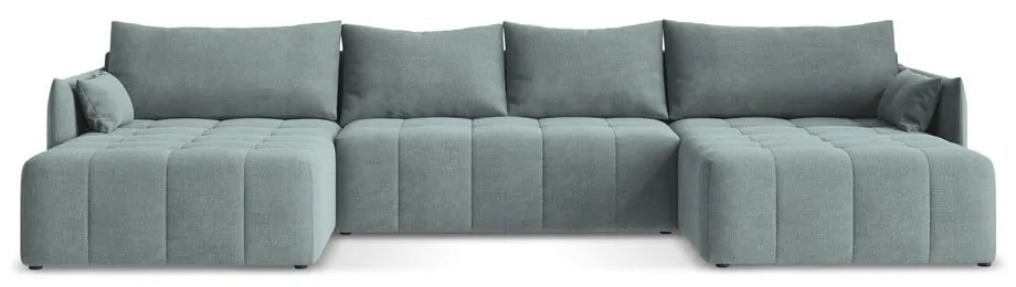 Divano angolare blu allungabile/con contenitore (a U) Moku – Makamii