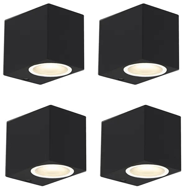 Set di 4 applique moderne nere IP44 - Baleno