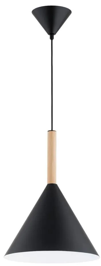 Lampadario a sospensione con filo FUKS 1xE27/15W/230V nero/beige