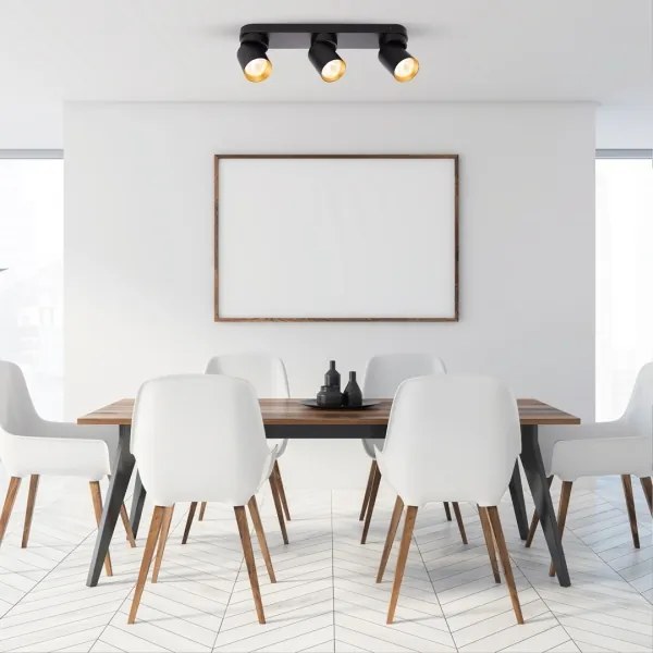 Faretto ANDY 3xGU10/8W/230V nero/oro