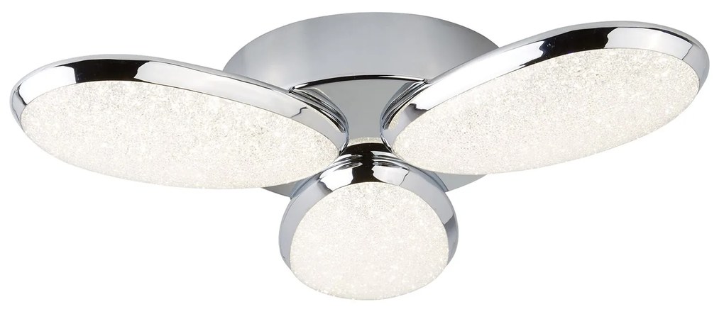 Plafoniera Moderno Lori Acciaio Cromo Vetro Trasparente Led 8W 4000K