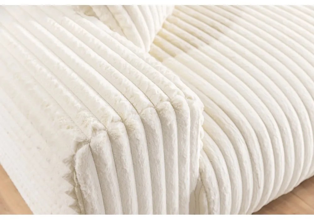 Divano color crema con rivestimento in velluto a coste 178 cm Justin – Ropez