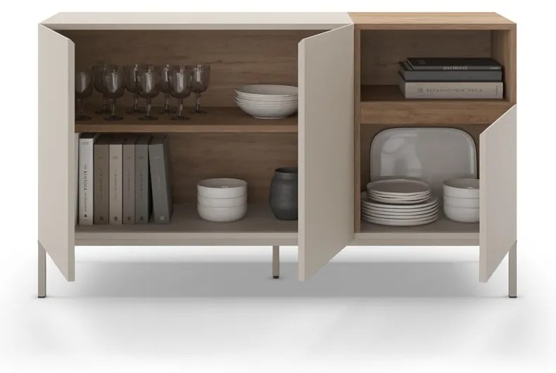 Cassettiera color crema 140x80 cm Cailin - Marckeric