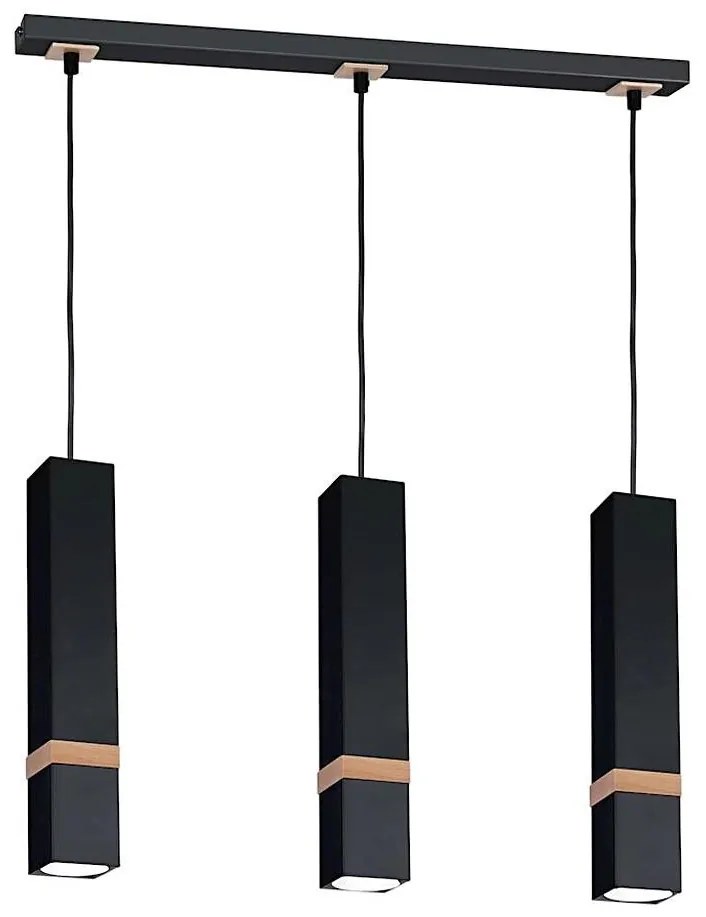 Lampadario a sospensione con filo VIDAR 3xGU10/25W/230V nero