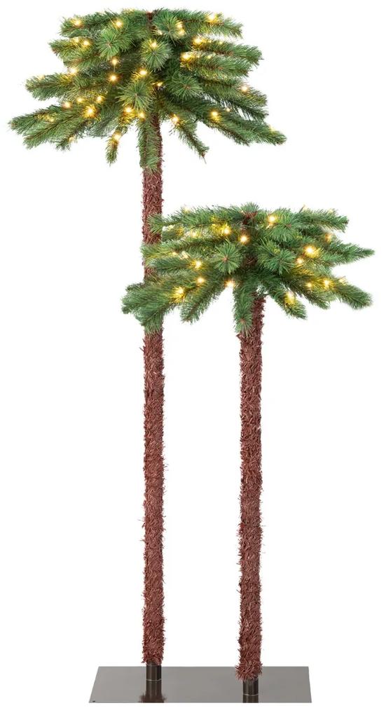 Costway Albero di palma artificiale pre-illuminato con 84 punte di rami 100 luci LED, Albero di decorazione natalizia