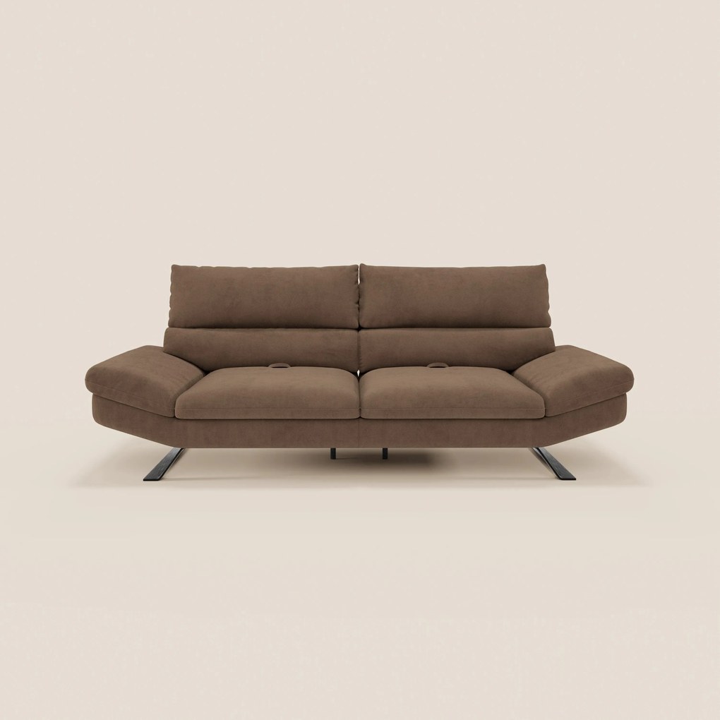 Eclipse Divano dal design moderno 2 e 3 posti con schienali traslanti - piedini alti in elegante microfibra smacchiabile T11