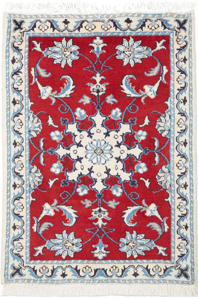 Nain Tappeto 60 x 90 Rosso (Iran) Annodato A Mano