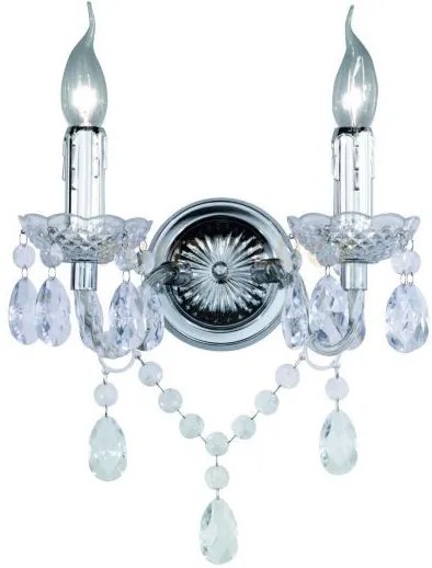 Luster applique  2 luci trasparente 26cm 2 luci attacco e14
