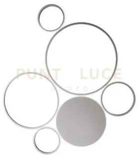 Plafoniera pois silver 3000k 4965lm 68w dimmerabile l.84cm