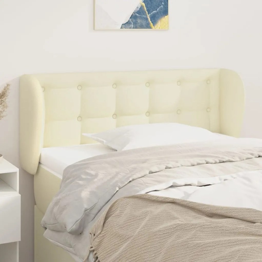 Testiera Ad Orecchio Crema 103x23x78/88 Cm İn Similpelle /
