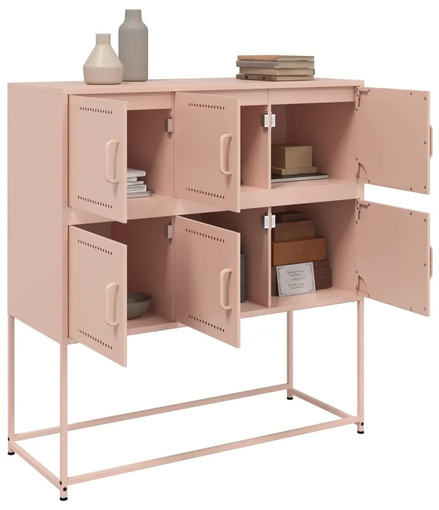Credenza rosa 100,5x39x107 cm in acciaio laminato a freddo