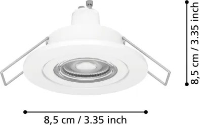 Eglo 902234 - Faretto da incasso a LED per bagno BARRANCO 1xGU10/4,5W/230V IP44 bianco